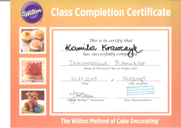 Wilton certyfikat