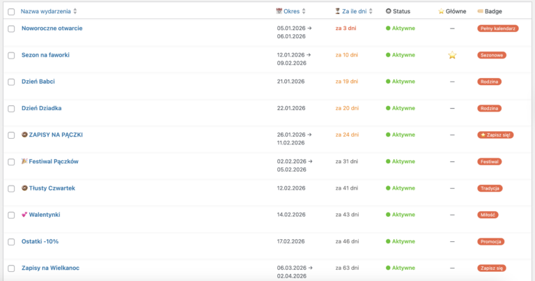 Kalendarz Słodkości PyziPyzi 2026