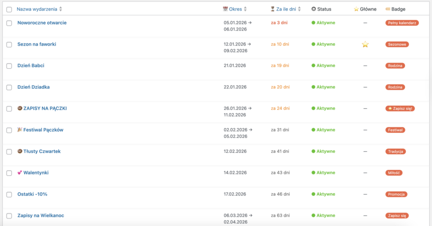 Kalendarz Słodkości PyziPyzi 2026